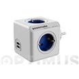 LADRON POWER CUBE+2USB 912-1202 AZUL